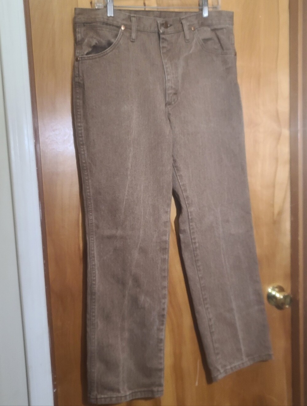 Wrangler 100% Cotton Brown Denim Jeans 34 × 30